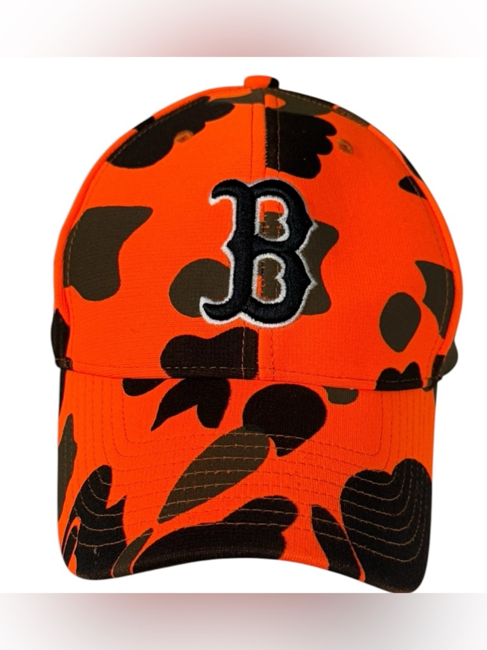 Boston Red B Logo Orange Camouflage Baseball Cap